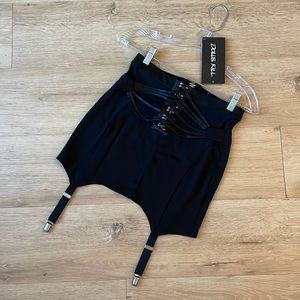 Dolls Kill Current Mood Shake Things Up Mesh Pieced Garter Skirt - XS, NWT